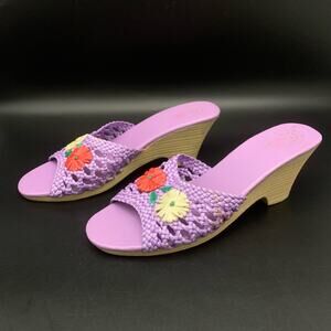 Vintage Floral Raffia Heels
